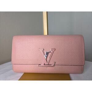 Louis Vuitton Pink Capucines Long Wallet Rose Poudre Taurillon Leather LV
